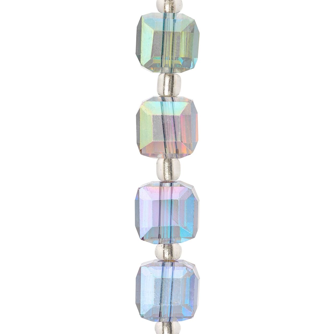 Green Faceted Glass Cube Beads, 10mm by Bead Landing™